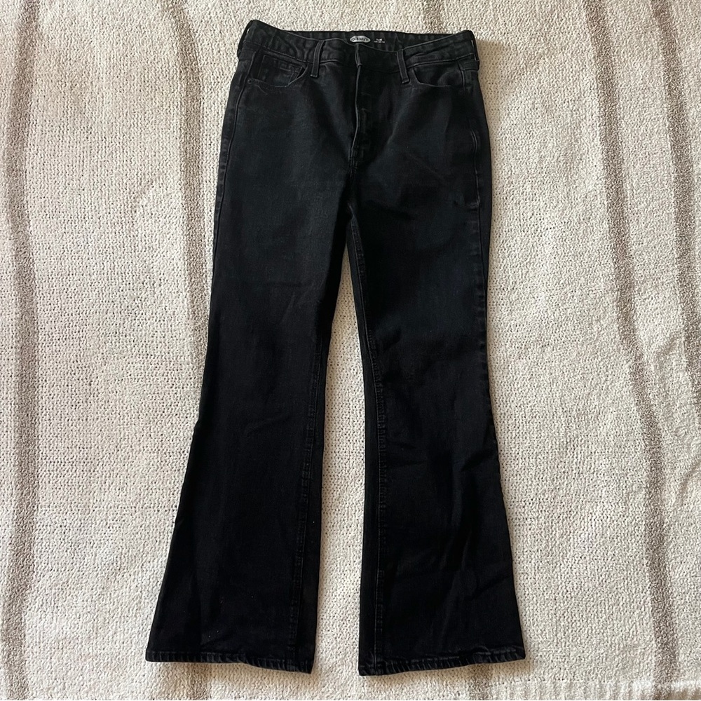 black high waisted flare jeans from old navy